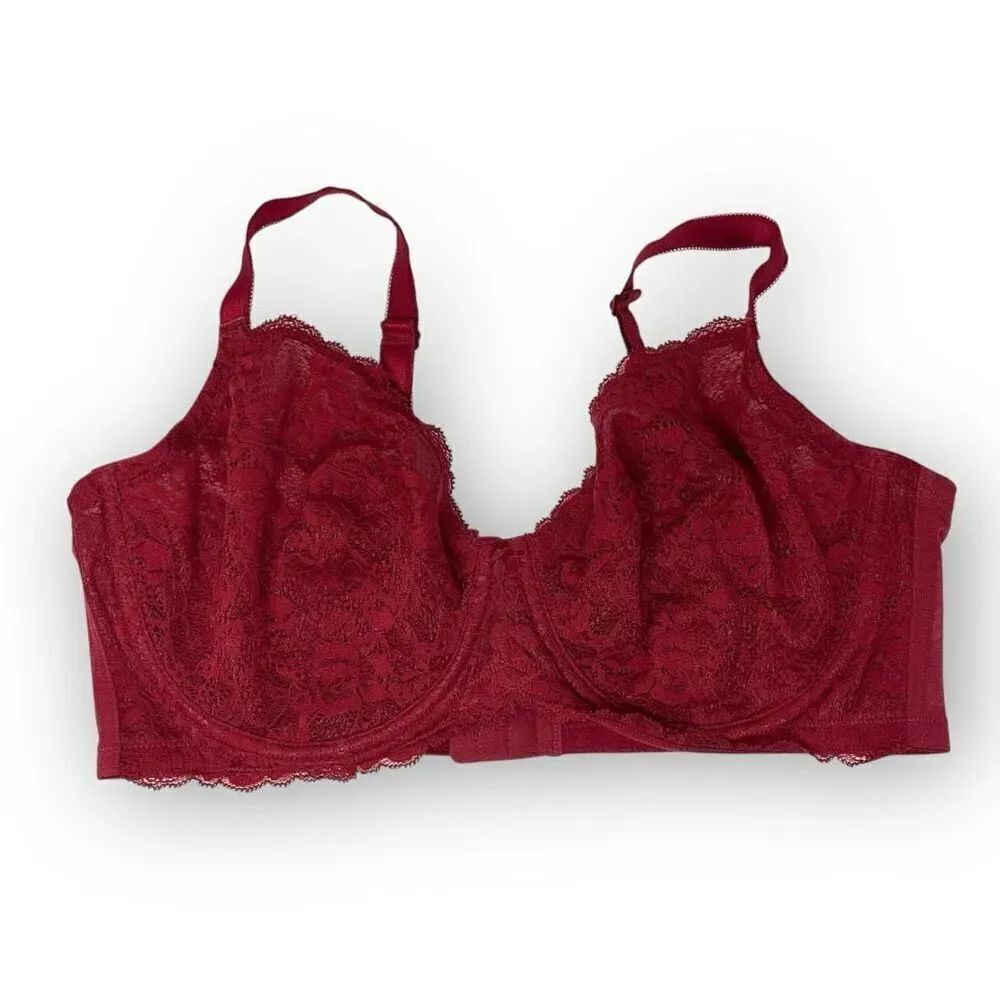 Torrid Curve Red Lace Unlined Full Coverage Underwire Bra Women’s Size 40D